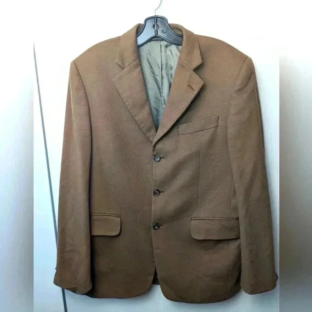 LE 31 Simon's brand men suit Jacket 100% Cashmere Brown color no size tag